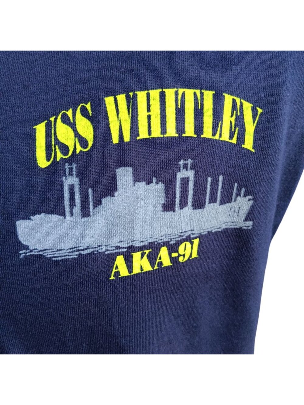 USS Whitley AKA-91 XL Vintage T-Shirt Single Stitch Mens 1990's Graphic  Navy